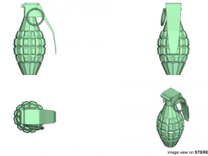 fragmentation hand grenade pineapple shape 3D Model