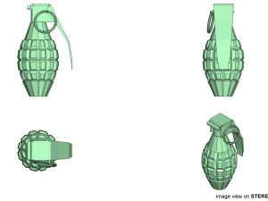 fragmentation hand grenade pineapple shape 3D Model