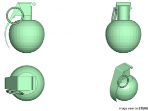 fragmentation hand grenade sphere shape 3D Model