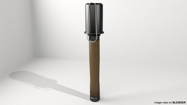 stielhandgranate 3D 模型 .c4d .max .obj .3ds .fbx .stl .blend