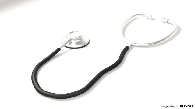 stethoscope 3D Model .c4d .max .obj .3ds .fbx .stl .blend