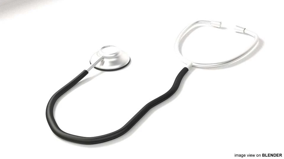 stethoscope 3D Model .c4d .max .obj .3ds .fbx .stl .blend 