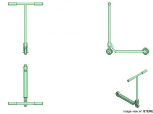 kick scooter - type 1 3D Model