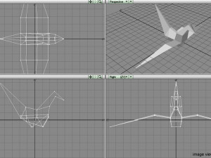 origami - bird 3Dモデル