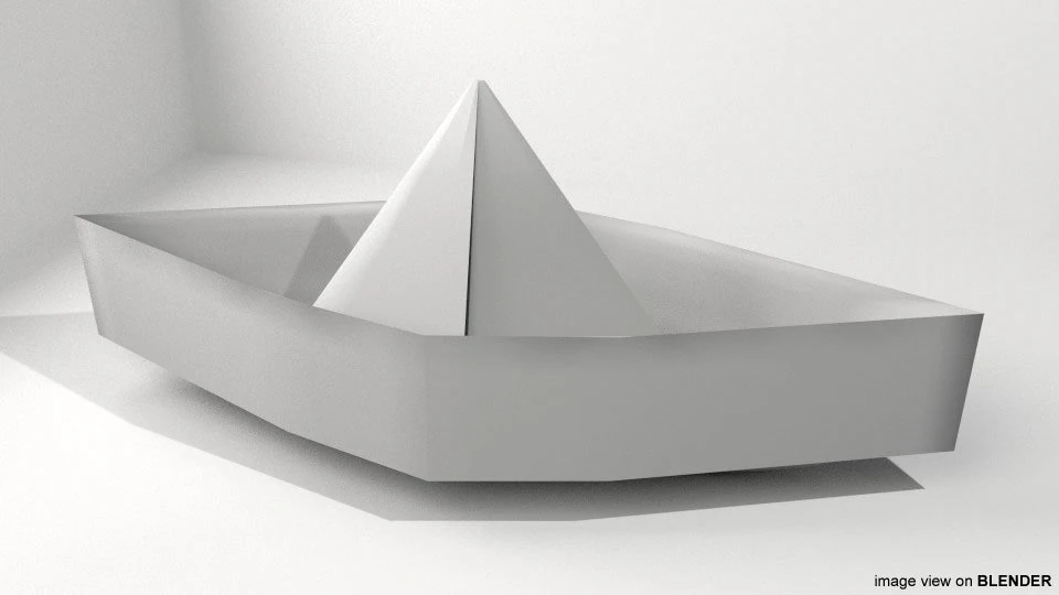 origami - boat 3D Model .c4d .max .obj .3ds .fbx .stl .blend 