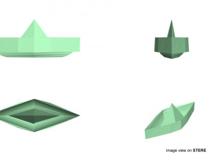 origami - boat Modelo 3D