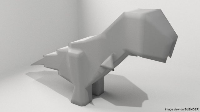 origami - dinosaur 3D-Modell .c4d .max .obj .3ds .fbx .stl .blend 