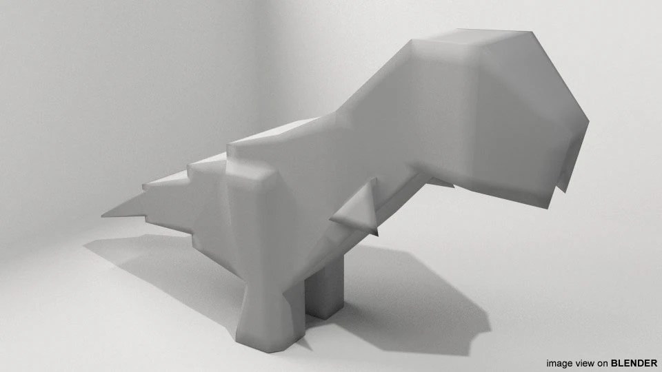 origami - dinosaur 3D Model .c4d .max .obj .3ds .fbx .stl .blend 