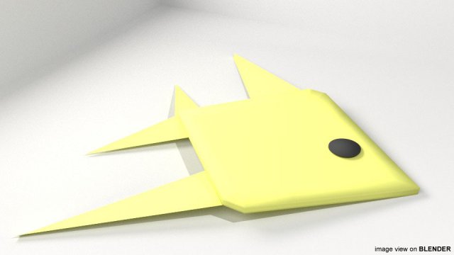 origami - fish 3D-Modell .c4d .max .obj .3ds .fbx .stl .blend 