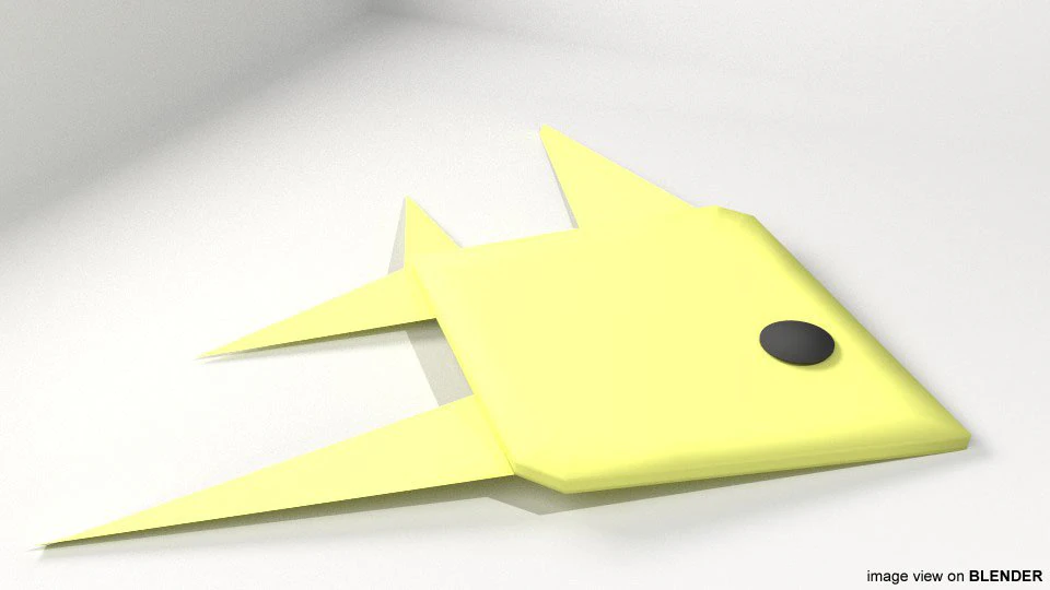 origami - fish 3D Model .c4d .max .obj .3ds .fbx .stl .blend 