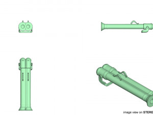cannon - double barrel 3D Model