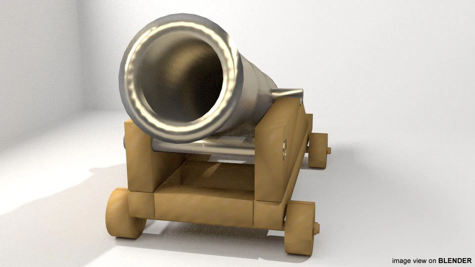 cannon - fort siege 3D Model .c4d .max .obj .3ds .fbx .stl .blend 