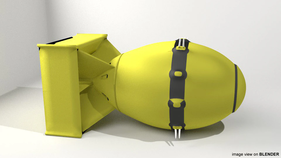 Atomic Bomb - Fatman 3D Model .c4d .max .obj .3ds .fbx .stl .blend 