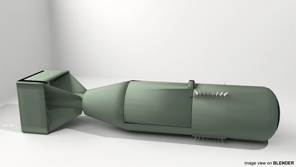 Atomic Bomb - Littleboy 3D Model .c4d .max .obj .3ds .fbx .stl .blend 