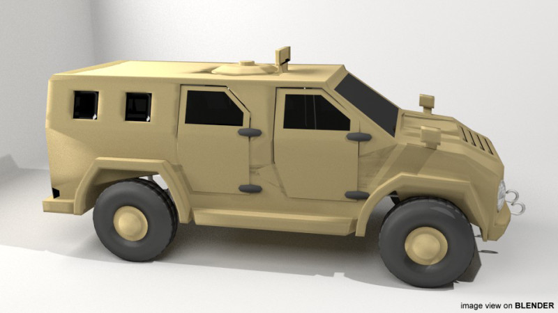 Armored Car - AMZ Wildboar 3D Modell .c4d .max .obj .3ds .fbx .stl .blend 