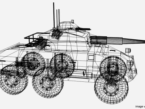Armored Car - Cascavel 3D Model