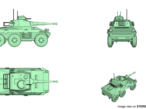 Armored Car - Cascavel 3D Model