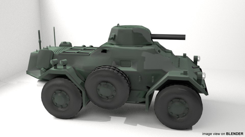 Armored Car - Ferret 3D 模型 .c4d .max .obj .3ds .fbx .stl .blend 