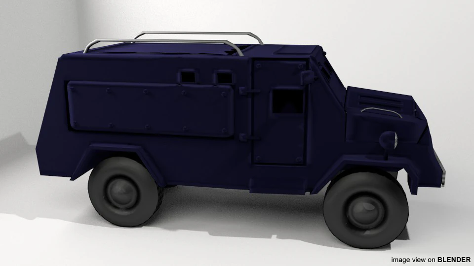 Armored Car - Humberette 3D Model .c4d .max .obj .3ds .fbx .stl .blend