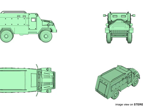 Armored Car - Humberette 3D Model