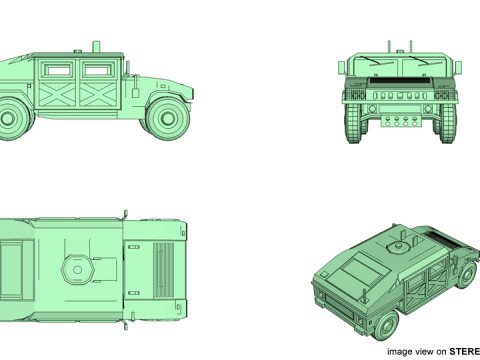 Armored Car - Humvee 3D Model