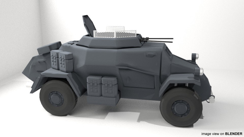 Armored Car - Leichter Panzersphwagen 3D 모델 .c4d .max .obj .3ds .fbx .stl .blend 