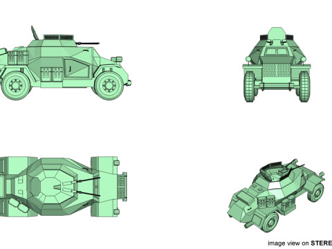 Armored Car - Leichter Panzersphwagen 3D 모델