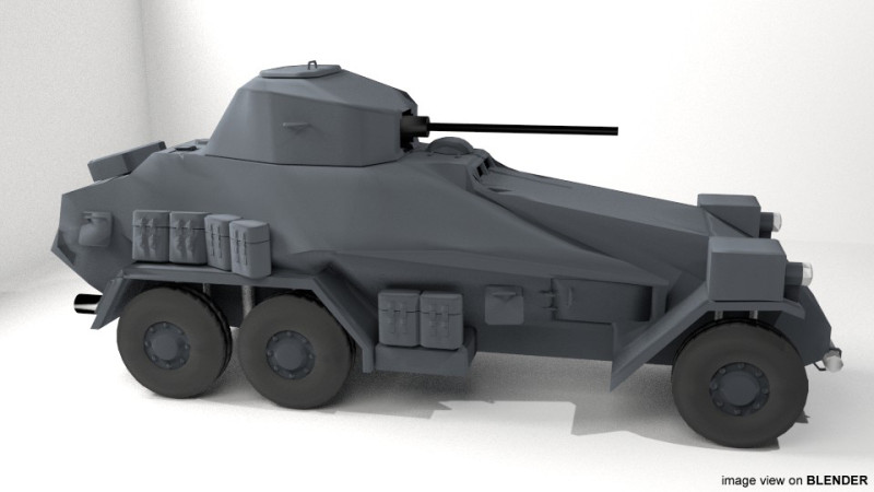Armored Car - Schwerer Panzersphwagen Model 3D .c4d .max .obj .3ds .fbx .stl .blend