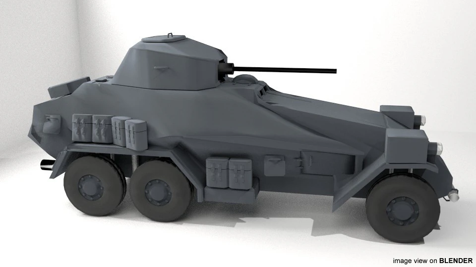 Armored Car - Schwerer Panzersphwagen 3D Model .c4d .max .obj .3ds .fbx .stl .blend 