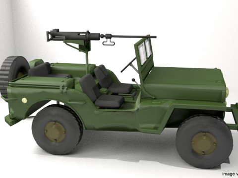 Armored Car - Willy Jeep Modelo 3D
