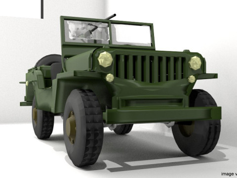 Armored Car - Willy Jeep 3D Model