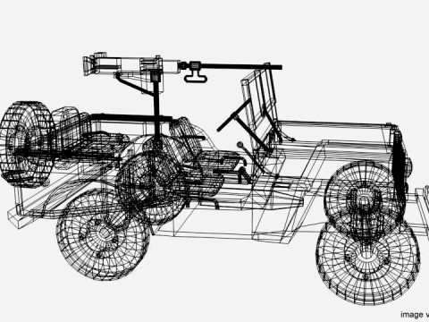 Armored Car - Willy Jeep 3D Model