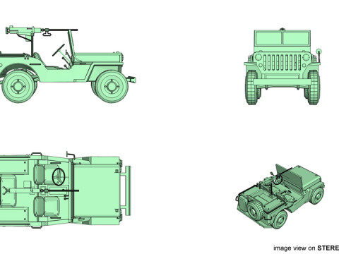 Armored Car - Willy Jeep 3D Model