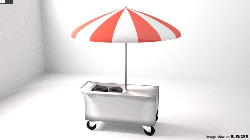 Stall Trolley Type 1 3D Model .c4d .max .obj .3ds .fbx .stl .blend 