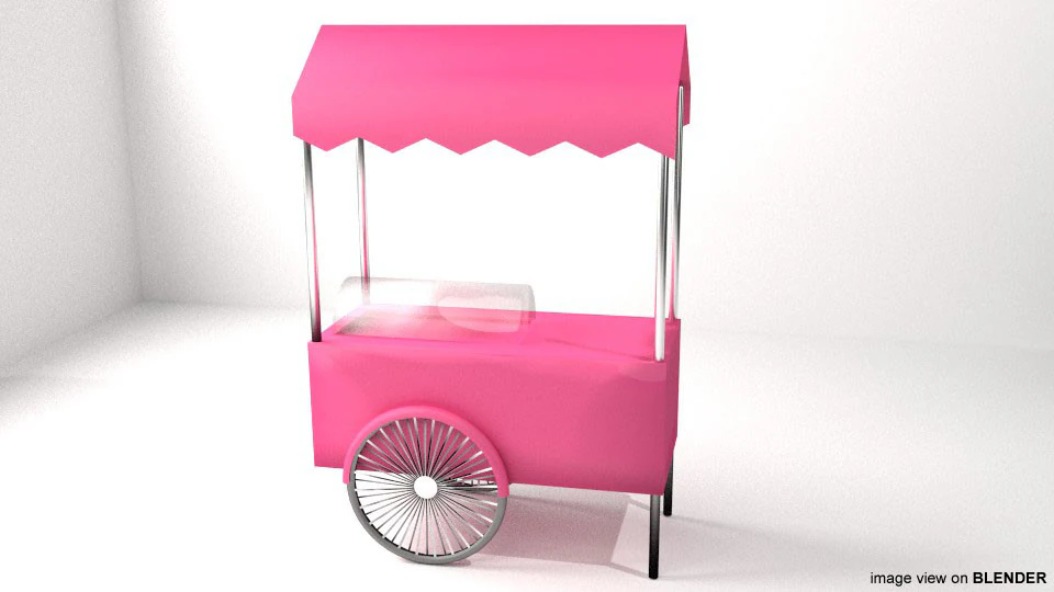 Stall Trolley Type 2 3D Model .c4d .max .obj .3ds .fbx .stl .blend 