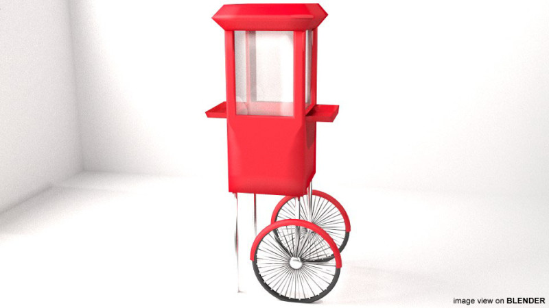 Stall Trolley Type 3 3D Model .c4d .max .obj .3ds .fbx .stl .blend