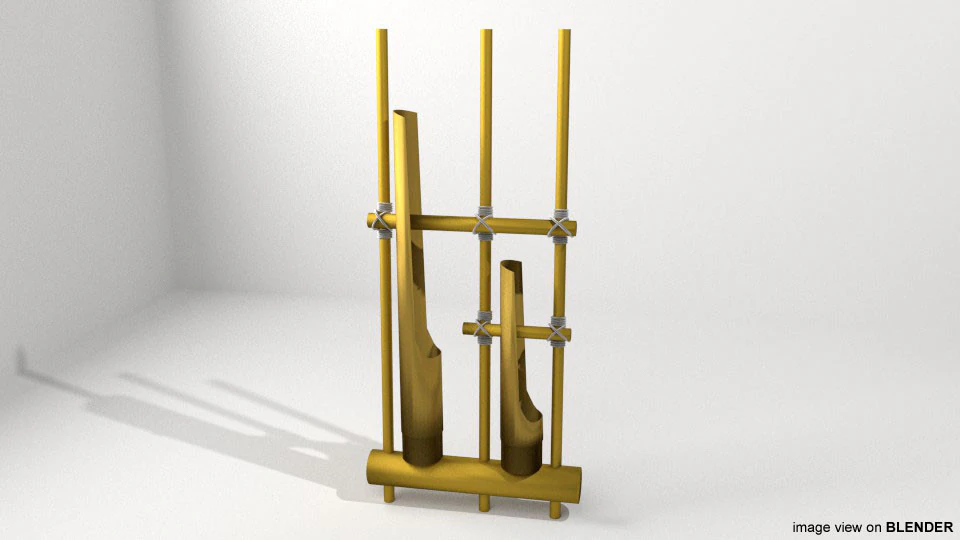 Musical Instrument - Anglung 3D Model .c4d .max .obj .3ds .fbx .stl .blend