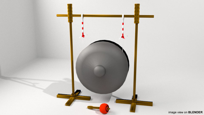 Musical Instrument - Gong 3D 모델 .c4d .max .obj .3ds .fbx .stl .blend 