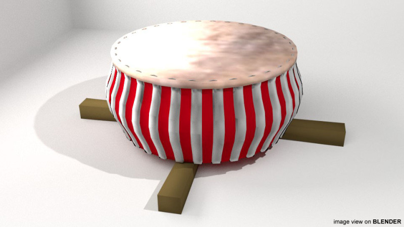 Musical Instrument - Rebana 3D Model .c4d .max .obj .3ds .fbx .stl .blend