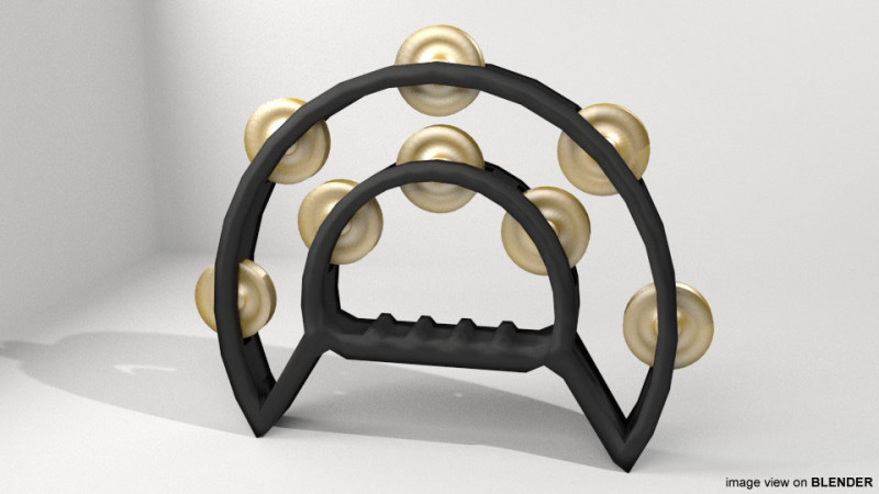 Musical Instrument - Tambourine 3D Model .c4d .max .obj .3ds .fbx .stl .blend 