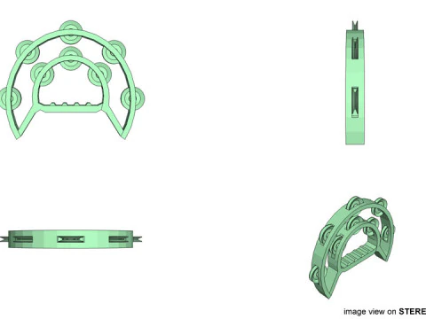 Музичний інструмент - бубон 3D Модель