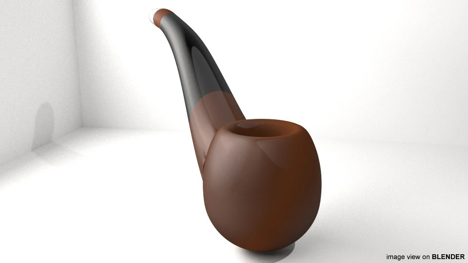 Smoking Pipe - Bent 3D Model .c4d .max .obj .3ds .fbx .stl .blend 