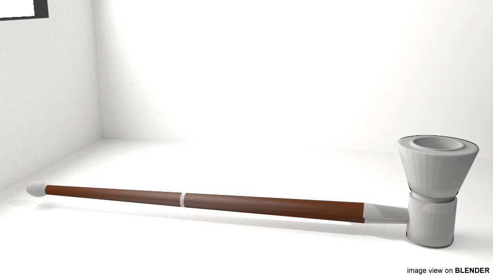 Smoking Pipe - Oval 3D Model .c4d .max .obj .3ds .fbx .stl .blend 