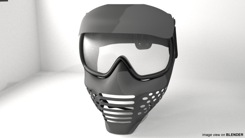 Paintball Facemask - Type 4 3D Модель .c4d .max .obj .3ds .fbx .stl .blend 