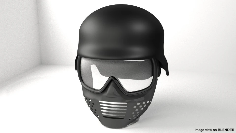 Paintball Facemask - Type 5 3D Model .c4d .max .obj .3ds .fbx .stl .blend 