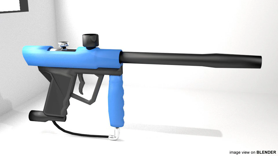 Paintball Marker - Speedball Type 1 3D Model .c4d .max .obj .3ds .fbx .stl .blend