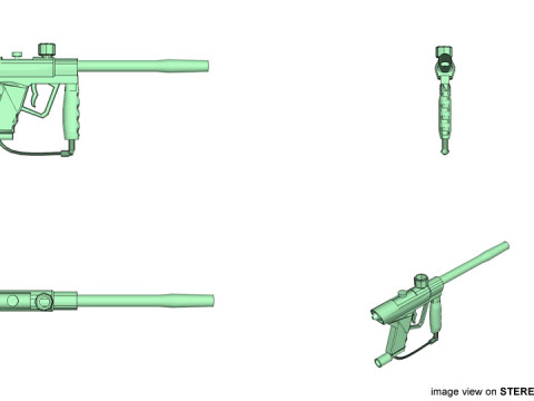 Paintball Marker - Speedball Type 1 3D 모델