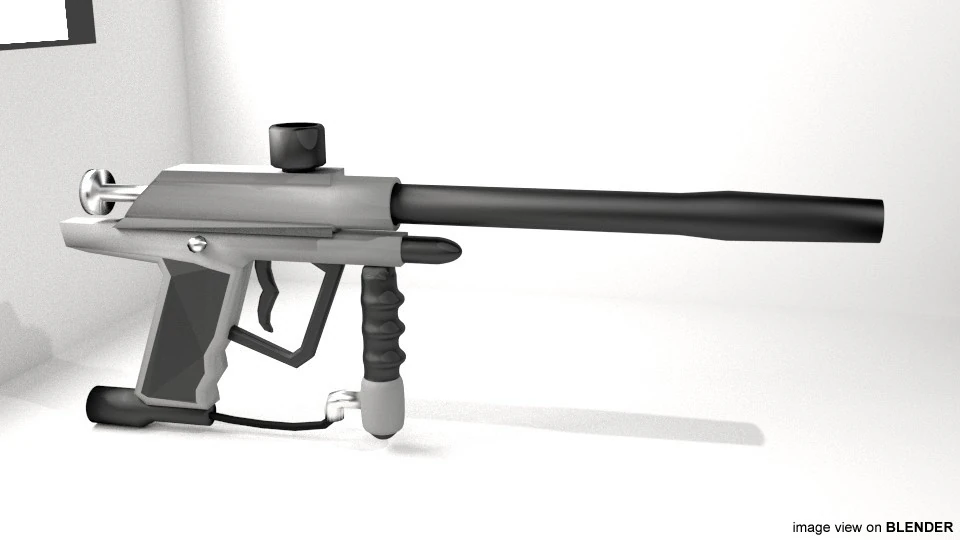 Paintball Marker - Speedball Type 2 3D Model .c4d .max .obj .3ds .fbx .stl .blend 