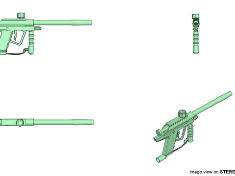 Paintball Marker - Speedball Type 2 3D Model