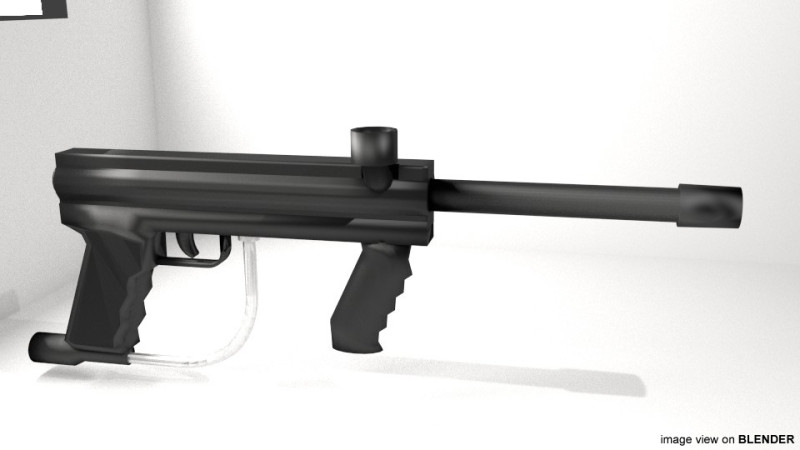 Paintball Marker - Woodsball Type 1 Modelo 3D .c4d .max .obj .3ds .fbx .stl .blend 